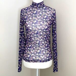 Levi’s floral mesh sheer turtleneck